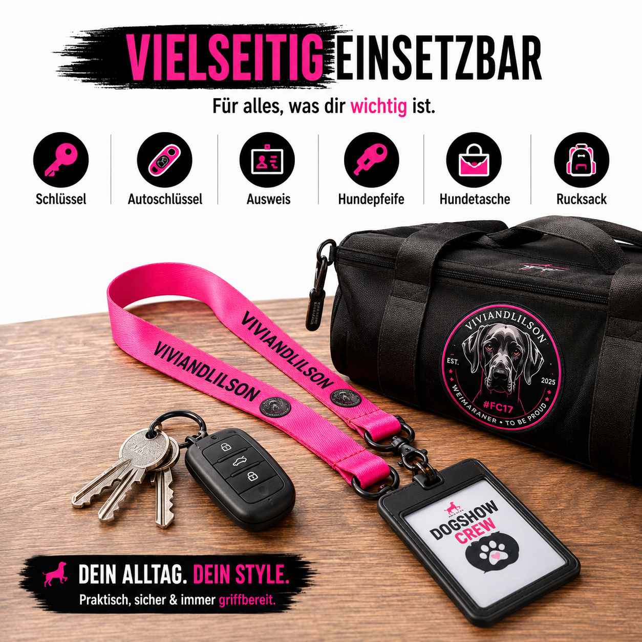 VIVIANDLILSON Dogshow Crew Lanyard | Schlüsselband für Hundemenschen |