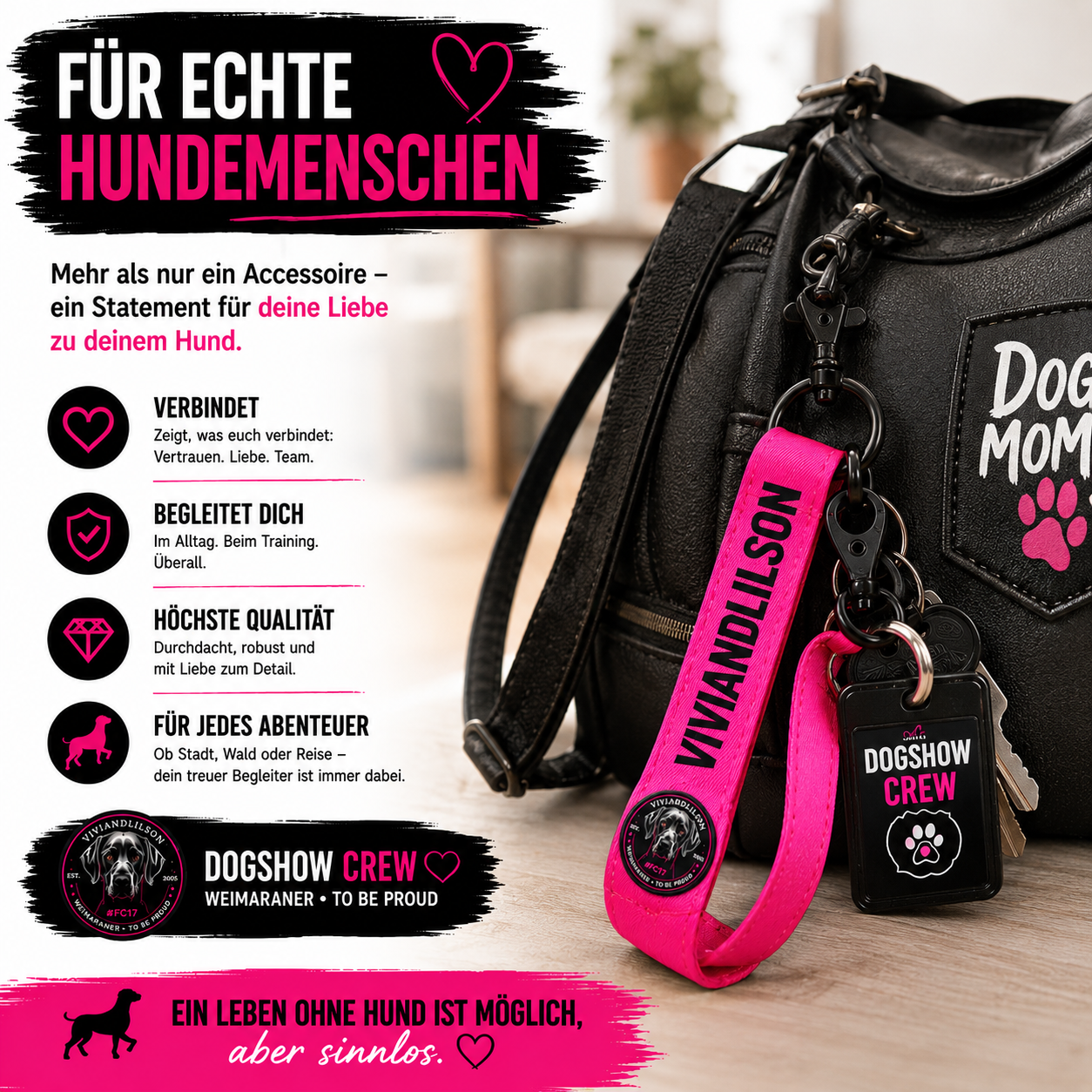 VIVIANDLILSON Dogshow Crew Lanyard | Schlüsselband für Hundemenschen |